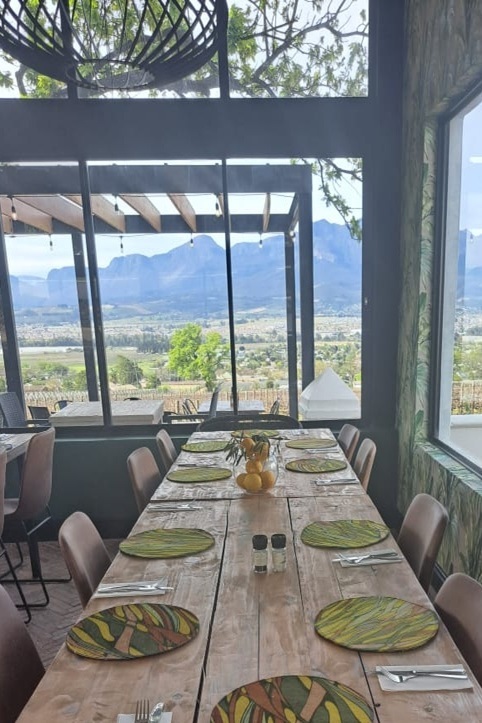 Dining room with mountain views at Blacksmith's Kitchen