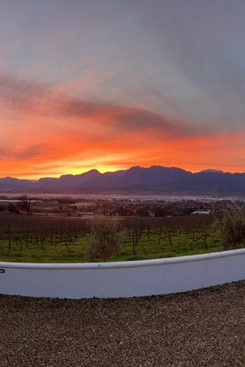 Fiery sunset over the Paarl valley